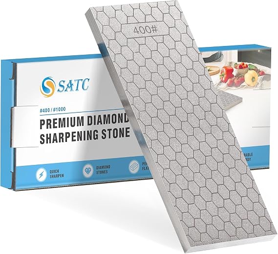 SATC Diamond Sharpening Stone 2 Side Grit 400/1000 Chisel Sharpening Kit Diamond Honing Stone for Short Chisels and Planes