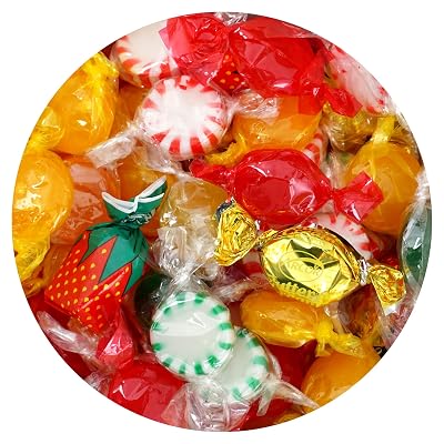 Hostess Mix, 2 Pound Bulk Candy Approx. 150 pcs., Candy, Old Fashioned Hard Candy Assortment, Butterscotch, Strawberry Candy, Cinnamon Discs, Peppermints