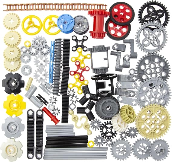 116Pcs Technic Parts for Lego Kits - Essential Gear, Pin, Liftarm, and Beam Building Blocks Set