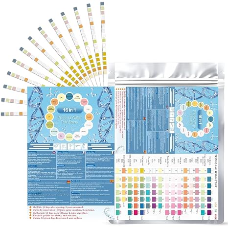 50 Pack PH Test Strips, 16-in-1 Water Testing Kit for Home & Travelers | Drinking Water, Tap, Aquarium & Pool, Rapid Water Quality Testing Kit