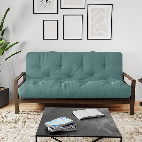 Royal Sleep Products by The Futon Factory 6 inch Foam Futon Mattress - Solid Teal Cover - Full Size - CertiPUR Certified Foams - Made in USA - Replacement Mattress - (Frame not Included)