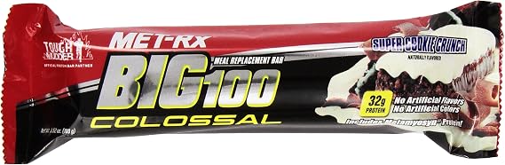 Met-RX Big 100 Colossal Meal Replacement Bar, Cookie and Crunch, 12 Count
