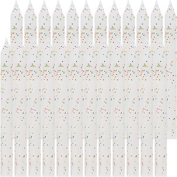 Stunning White & Glitter Spiral Birthday Candles - Pack of 24 - Dazzle Your Celebrations with These Gorgeous and Long-Lasting Party Candles