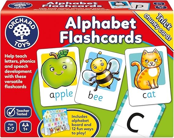 Orchard Toys Alphabet Flashcards, 26 Educational Double-sided Flashcards, Teach the Letters of the Alphabet, Perfect for Kids Age 3-7, Educational Toy, Kiwi Lime Green
