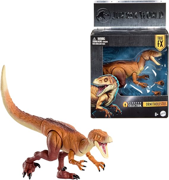 Mattel Jurassic World Hammond Collection Dinosaur Action Figure Ornitholestes, Premium Design with Realistic Eyes, 18 Articulated Joints & Extra Hands