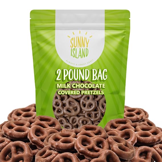 Milk Chocolate Covered Pretzels, Salted Pretzels in Chocolate, 2 Lb Bag