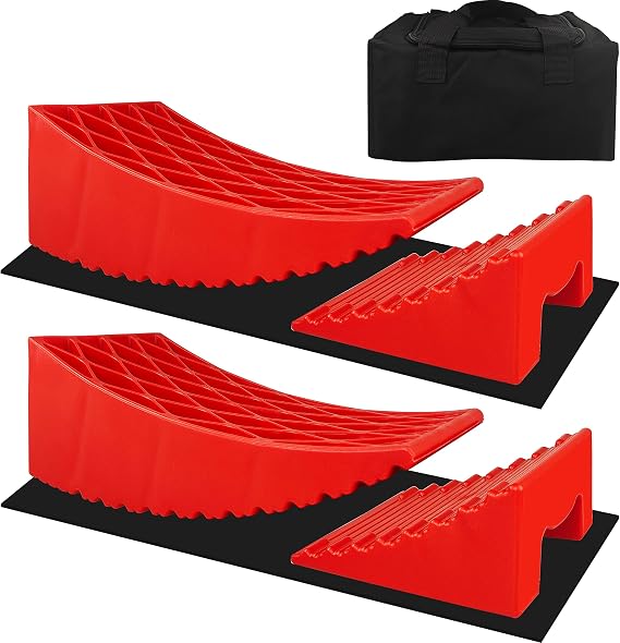 YIYITOOLS 2Pcs Camper Leveler RV Leveling Blocks Ramp Kit, Travel Trailer Leveling System, 30000Lbs