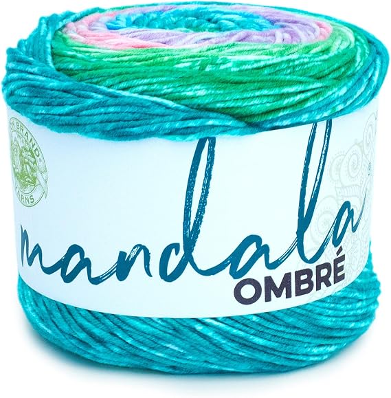 Lion Brand Yarn, Mandala Ombre Yarn, Balance, Rainbow Multicolor, 1 Pack