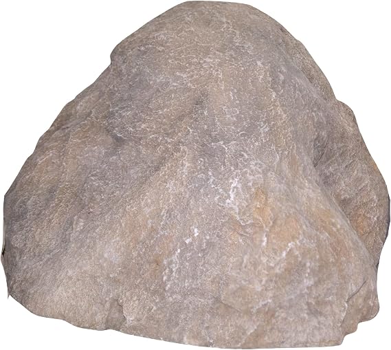 Pond Logic Airmax CrystalClear TrueRock Outdoor Faux Rock Boulder Cover, Sand Stone - Medium Size | Artificial landscape boulder enclosure with realistic natural texture fiberglass protection dome for decorative landscaping