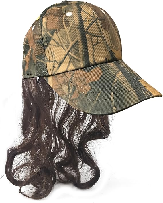 Billy BobBilly Bob Camouflage Billy Ray Hat with Brown Mullet Hair! Bed Head, Don't Care! Now You Have The Perfect Hat to Cover The Mess Even in The Deer Stand!