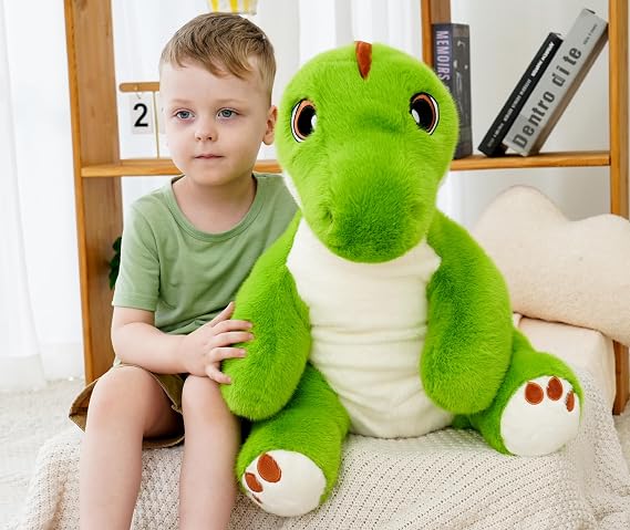 Weighted Stuffed Animals, Weighted Dinosaur Stuffed Animal, Soft Dinosaur Plush Toys, Green Dino Plush, Toy Gifts for Kids & Adults, 4.5 lbs, 25 Inch