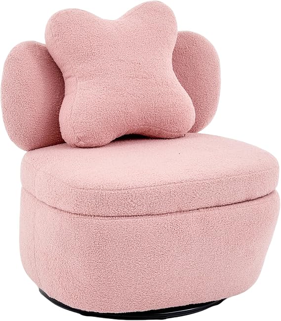 360° Swivel Storage Accent Chair, Modern Ergonomic Lounge Chair with Soft Upholstery for Living Room, Bedroom, Office & Compact Areas