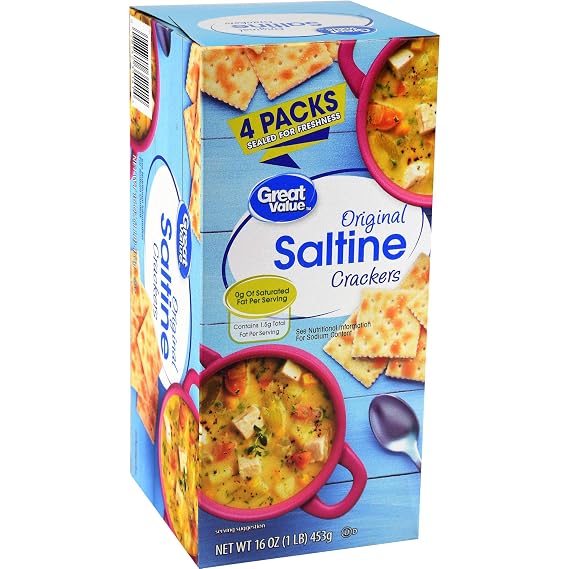 Great Value Original Saltine Crackers, 16 oz, 4 Count - (3 Pack)
