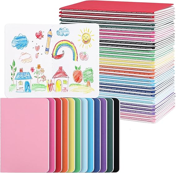 BESARME 60 Packs Mini Notebooks Bulk, Blank Paper Small Pocket Notebook | Mini Sketchbooks, Prizes for Kids Classroom, Birthday Gifts, Back to School Supplies Bulk