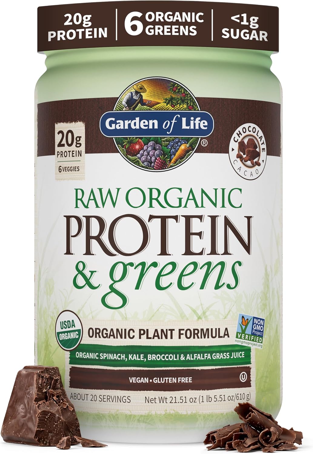 Raw Protein & Greens Powder, Chocolate