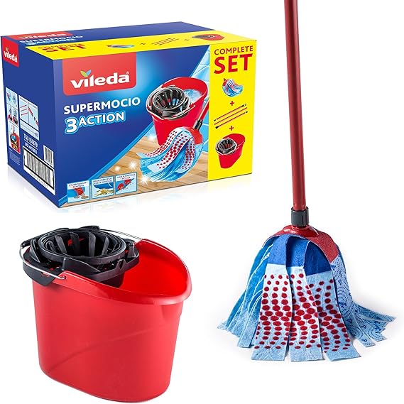 Vileda SuperMocio 3Action XL Mop & Bucket Set with Torsion Wringer
