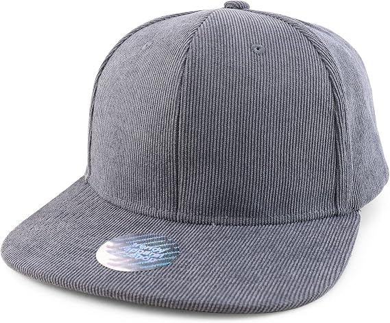 Trendy Apparel Shop Oversized XXL Structured Corduroy Flatbill Snapback Baseball Cap