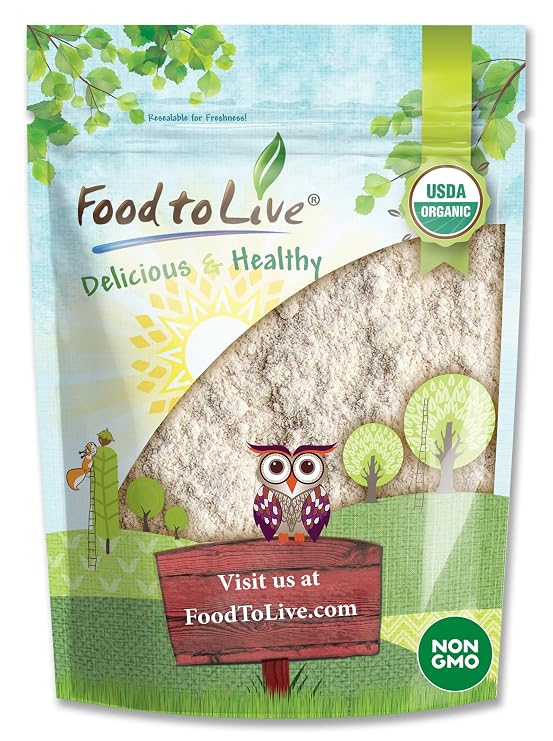 Food to Live Gluten Free Organic Amaranth Flour, 1 Pound Non-GMO Whole Grain Flour, Vegan Fine Meal, Bulk Powder. High in Fiber, Protein. Great for Cooking, Baking, and as Thickener