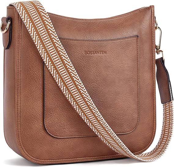 BOSTANTEN Crossbody Bags for Women Trendy Vegan Leather Guitar Strap Purse for Spring Travel