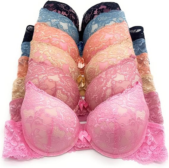 6 pcs ADD 2 Cup Thick Padding Extreme Double Pushup 32B-40C Bra