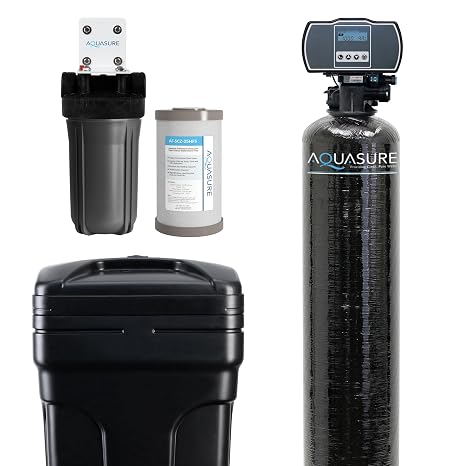 Aquasure Harmony Series 30,000 Grains Whole House Water Softener with High Performance Automatic Digital Metered Control Head | Reduces Hardness and Improves Water Quality | for 1-2 bathrooms