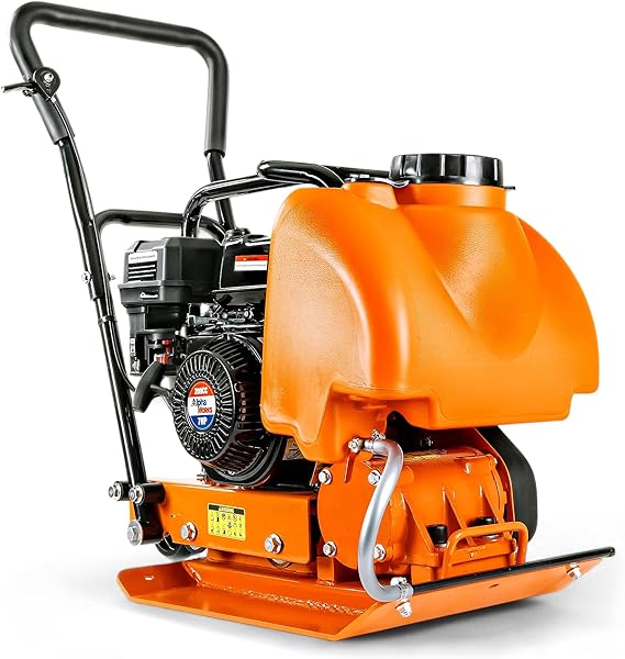 SuperHandy Plate Compactor with 7HP Gas Engine 4200 lbs Force, 20 x 15 in. Steel Plate, 12 in. Depth Tamper for Soil, Gravel, Asphalt, Landscaping, Sidewalks, Patios (Water Tank)