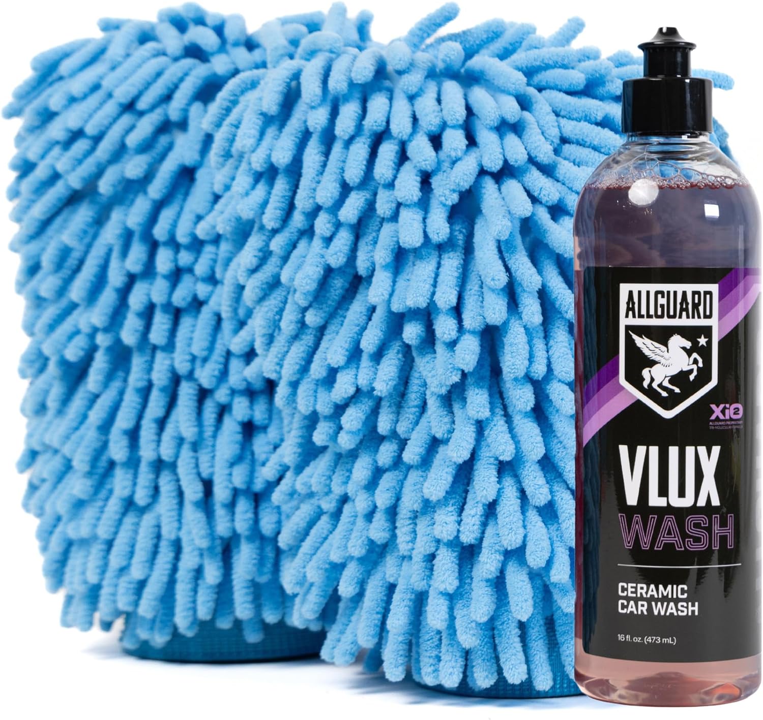 Microfiber Car Wash Mitt  VLUX Soap – Double-Sided Car Washing Mitts for Exterior Vehicle Washing & Dusting, Lint-Free, Scratch-Free Chenille Wash Glove, High Absorption Capacity – 2 Pack