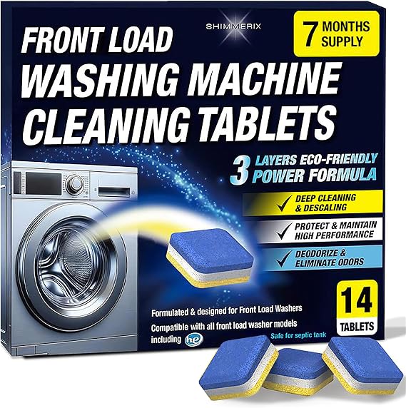 Washing Machine Cleaner Tablets, 14 Pack for HE Top Load, Eco-Friendly Tabs