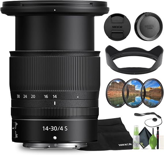 Nikon NIKKOR Z 14-30mm f/4.0 S Zoom Lens Z Cameras (20070) + Filter Kit + Cap Keeper + Cleaning Kit