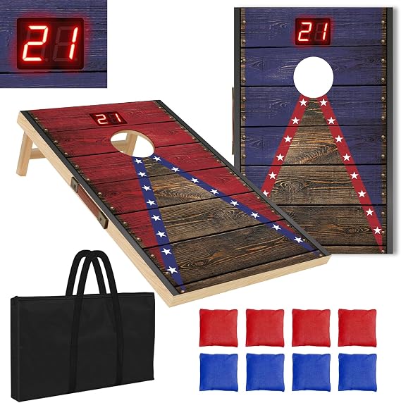 2x1ft 3x2ft 4x2ft Cornhole Board Set with Automatic Score Counter