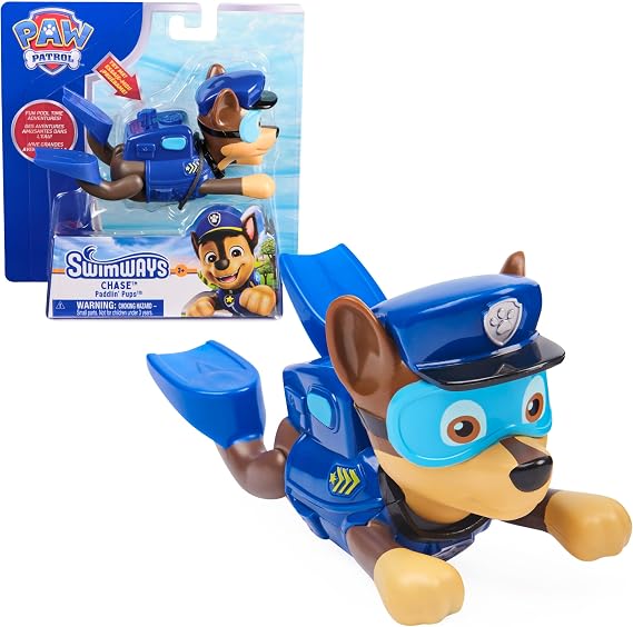SwimWays Paw Patrol Paddlin' Pups Pool Toys & Outdoor Games, Bath Toys & Pool Party Supplies for Kids Aged 4 & Up, No Batteries Required, Chase