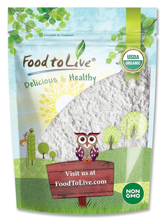 Food to Live Organic Potato Starch, 12 Ounces - Unmodified Powder, Non-GMO, Pure Flour, Kosher, Vegan, Bulk, Great for Cooking, Baking, and Thickening Souces, Soups and Gravy