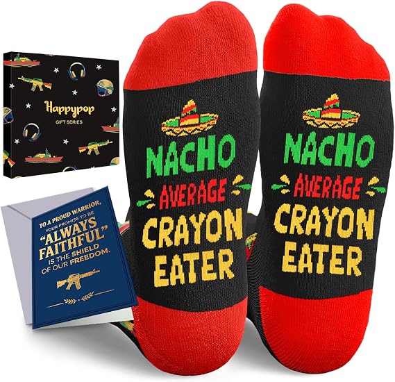 HAPPYPOP Military Gifts for Men - Army, Navy, Air Force, Marine Corps Socks for Veterans Day