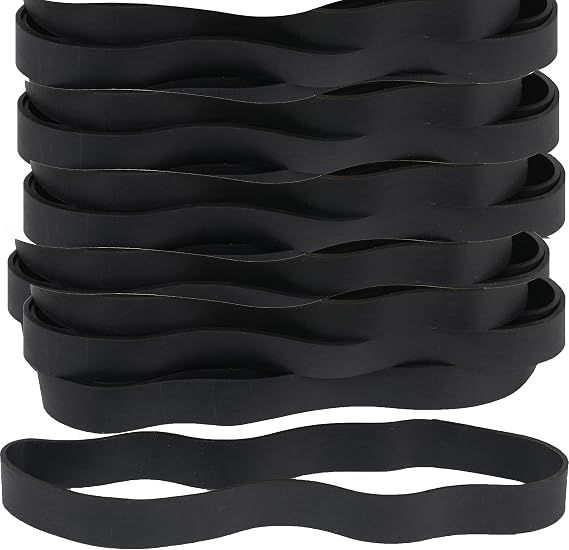 AMUU Rubber Bands Size 107 Wide Big Thick Long Rubber Band 30Pcs Heavy Duty | Black Big Elastics Bands Long for Office Supply File Folders Box Books gifts Notebook( 7" x 5/8")