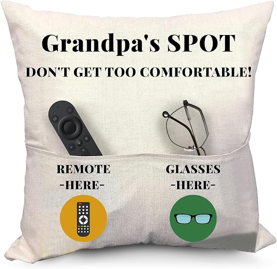 Grandpa Gift Best Grandpa Cushion Cover, Pillow Case for Grandpa Birthday Gift for Men 70th Birthday Cushion Cover Original Gift for Grandpa