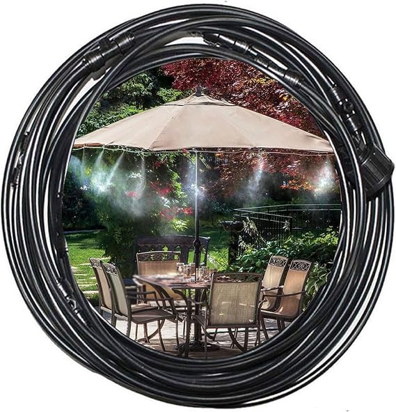 Misting Cooling System, Outdoor Mister System for Outside Patio, Mist Irrigation System Kit, Misting Line with Brass Mist Nozzles, for Patio Garden Greenhouse (Size : 11M(36ft)-15 nozzles)