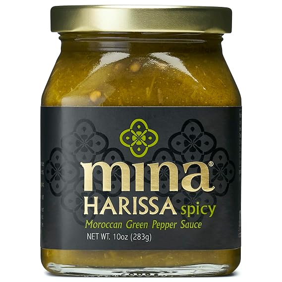 Mina Harissa Green Hot Sauce, 10 oz, Homestyle Moroccan Green Chili Garlic Sauce, Your New Salsa Verde for Spicing Up Any Dish, Harissa Sauce Perfect for any Cuisine or as a Dip & Spread
