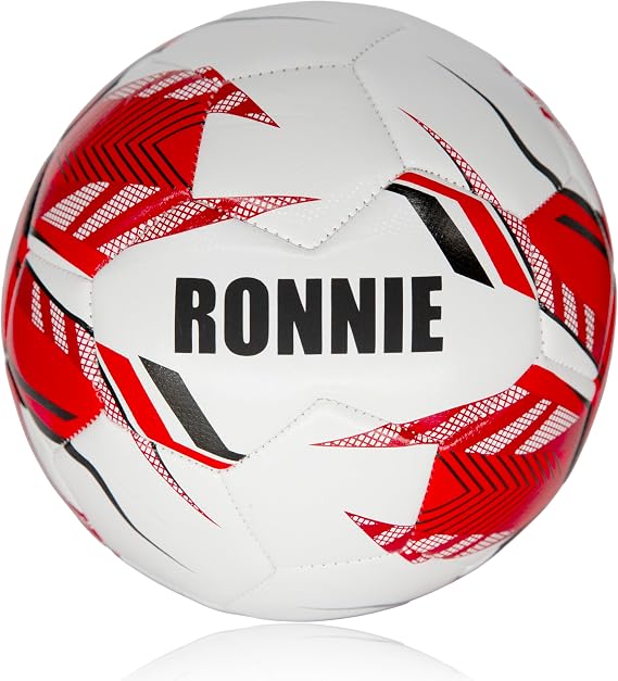 Personalised Football Size 5 White & Red