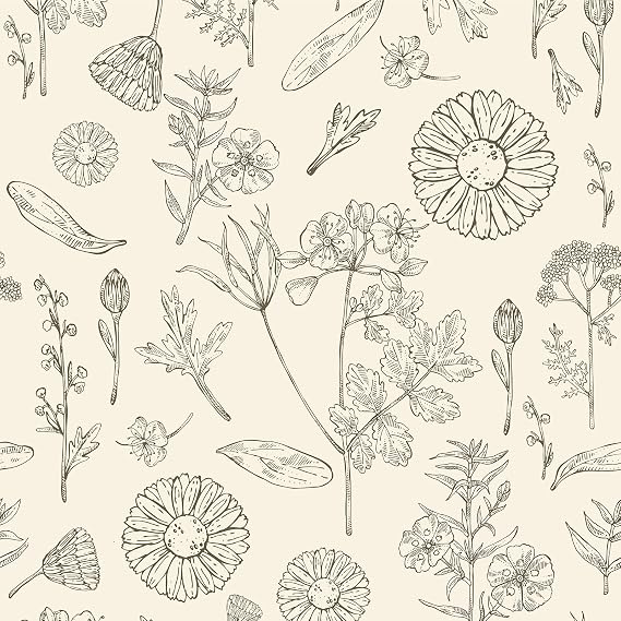 PeonyQueen Beige Floral Wallpaper Peel and Stick Wallpaper 17.3"x197" Boho Contact Paper for Cabinets Self Adhesive Wall Paper for Bedroom Removable Waterproof Beige and Brown Flower Leaf Wallpapers