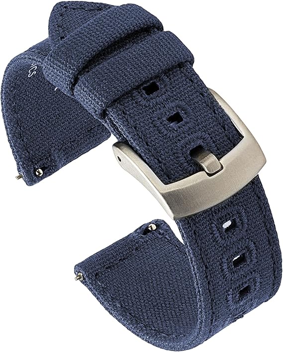 Benchmark Canvas Watch Band - Quick Release Cotton Fabric Watch Straps for Men & Women (18mm, Army Green)