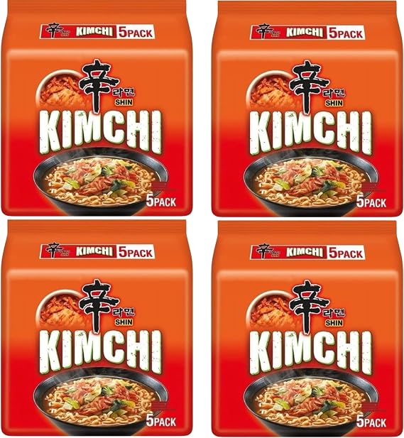 KIMCHI Ramyun Ramen Noodles 120g Each (Pack of 20) - Instant Kimchi Noodles Multipack HALAL, Easy, Quick, Delicious Instant Meal