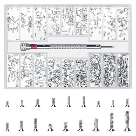 500 Pcs Laptop Screws, M1.2/M1.4/M2 Small Mini Micro Tiny Screws for Electronics, Computer Replacement Screw for Glasses Watch SSD M.2 Hard Drive Repair Screw(Silver) (M)