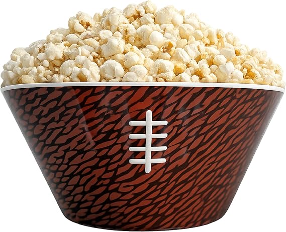 Brown Football Snack & Serving Bowl Reusable Melamine Game Day Party Dish | By Sprinkles & Confetti Durable Tailgating Sports Events Everyday Use Entertaining Kitchen Dining Essentials Appetizers