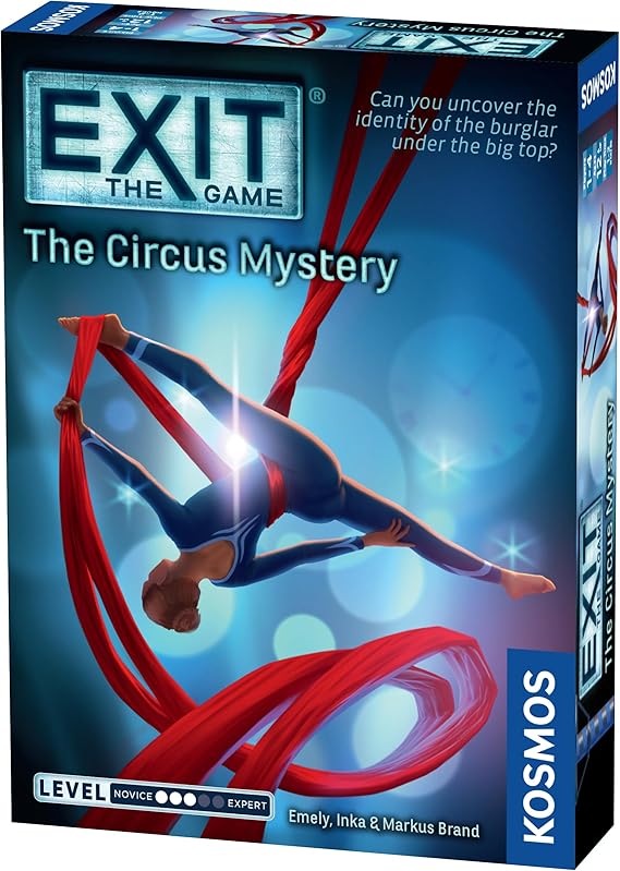 EXIT: The Circus Mystery | Interactive, Cooperative Escape Room Game, 1-4 Players, Puzzle and Crime Solving, Carnival, Age 12+, Kids and Adults, by Kosmos | Escape Room Strategy Card Game for Children & Parents | 1-4 Players | Ages 12+ | Level 3/5 Riddle Challenge
