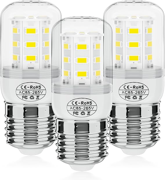 BOGDA Refrigerator LED Light Bulb KEI D34L Refrigerator Bulb Lights Replacement Fit for Frigi-daire Ken-More Fridge -3 Packs (3.5W 85V-265V E27 2700K White)