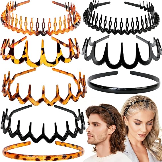 Stylish Zig Zag Headbands for Women - 8-Pack Non-Slip Workout & Fashion Accessories | Ideal for Everyday, Travel & Gifts for Teen Girls | Versatile Short & Long Hair Options