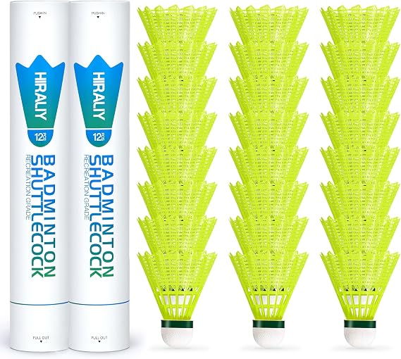 HIRALIY 6/12/24 Badminton Birdies, Nylon Badminton Shuttlecocks with Stability Durability for Baseball Batting Practice Training, High Speed Birdie Balls for Backyards Indoor Outdoor Sports Activities