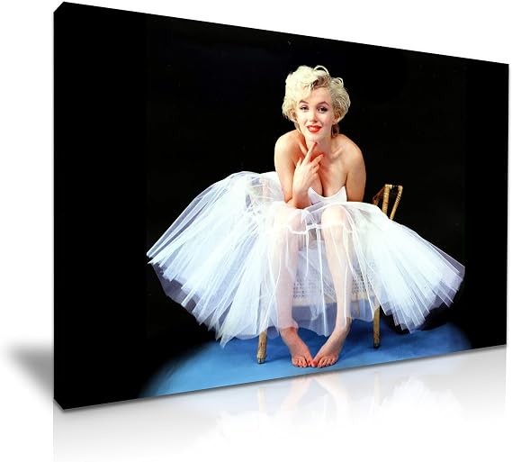 Marilyn Monroe Ballerina Dress Tutu Red Sexy Lips Canvas Wall Art Picture Print - For Marilyn Monroe Fans Modern Family Home Office Hotel Decoration (XL: 91cm X 61cm)