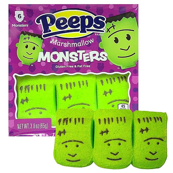 Peeps Marshmallow Monsters, Gluten Free & Fat Free, 6 count (Pack of 4)