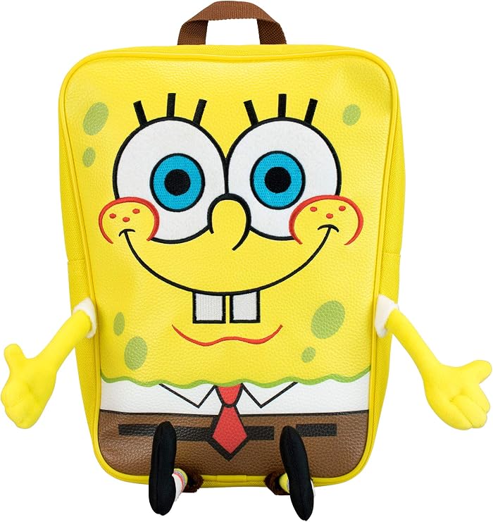 SpongeBob SquarePants Backpack | Boys Backpack | Kids School Rucksack | Yellow One Size